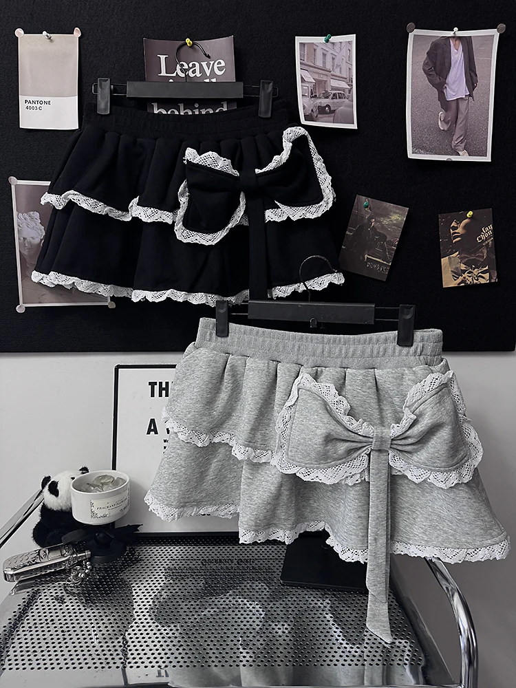 

Юбка-бабочка в балетном стиле Sweet And Spicy Girl Academy с кружевом и узлами, двухслойная, пышная, короткая, утягивающая, с эффектом стройности