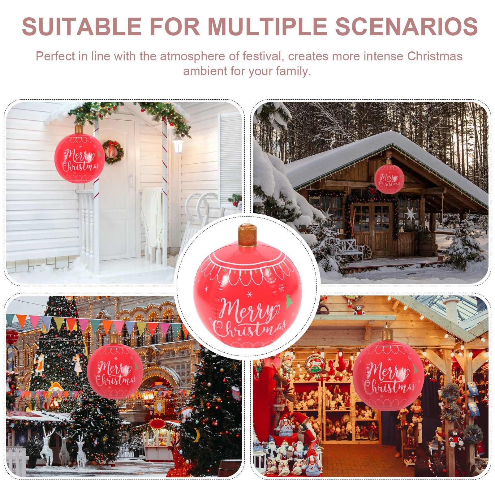 

Inflatable Christmas Ball Decorations Large Outdoor Xmas nament Toys Holiday Inflatables Christmas Event Decor