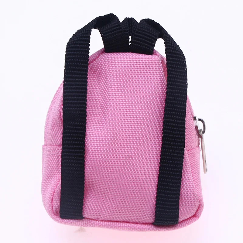 1PCS 8*7cm Doll Cute Backpacks Miniature Zipper School Bags Rucksack Travel Case Keychain Haversack Child Gift Decor Accessory