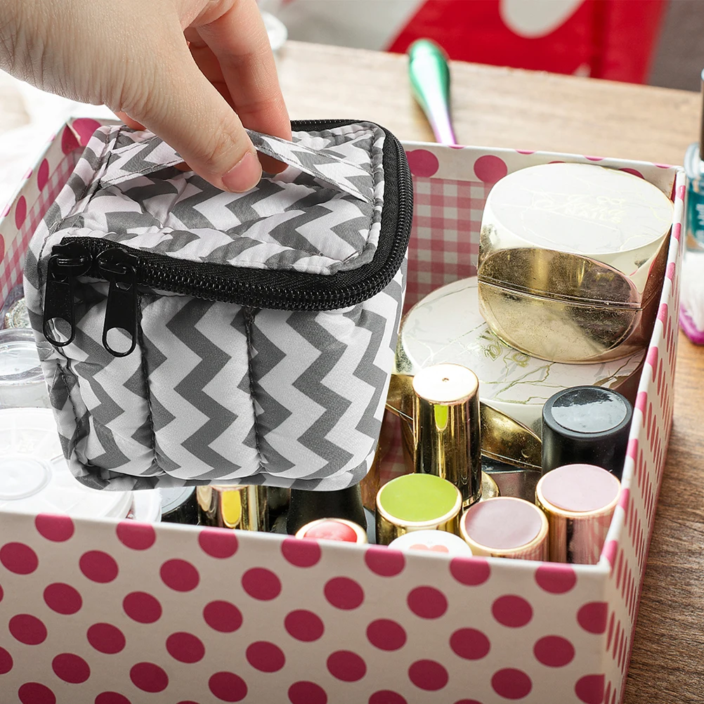 

2pcs Storage Bag 15ml Nail Polish Case ganizer Polish Holder ganizer Case Kits Tools Supplies Travel Home Gray White