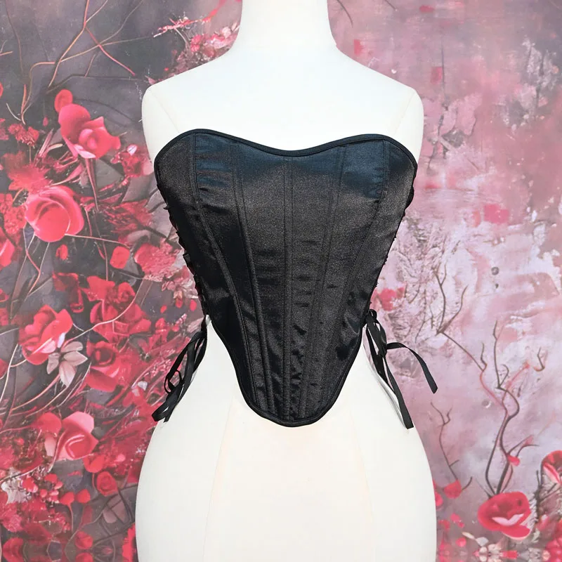 

Fashion Women's Overbust Corset Tops Black White Lace Up Solid Color Bustiers Slimming Fit Body Shaper Sexy Lingerie корсет