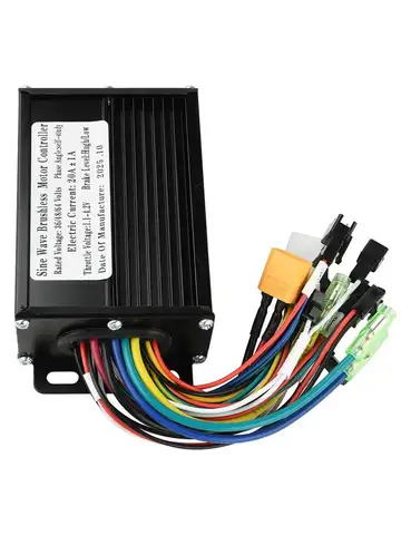 36V 48V 20A 350W-500W Sine Wave Brushless Motor Controller Suitable for SM Connectors Protocol 2 LCD Instrument Electric Bicycle