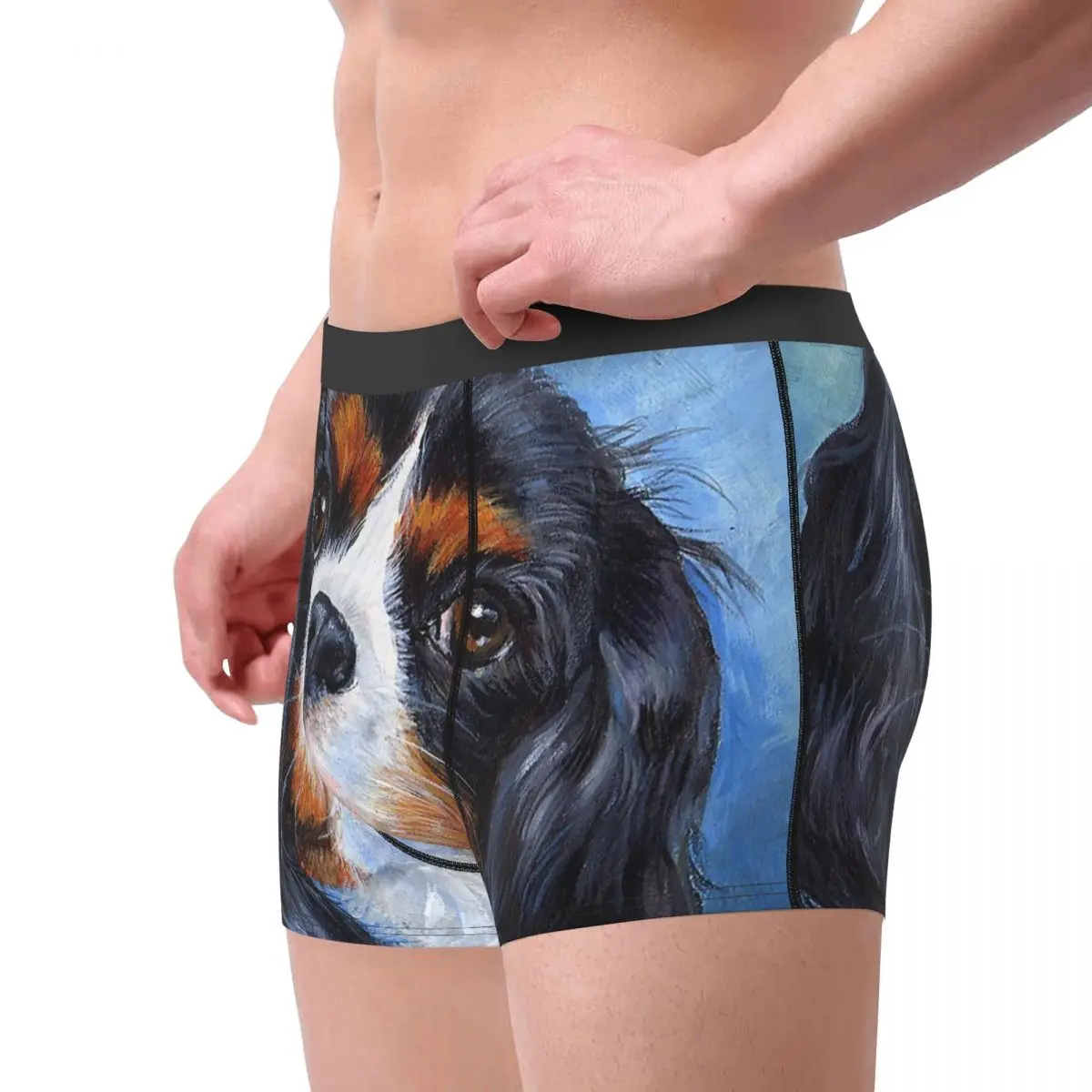 Men Cavalier King Charles Spaniel Underwear Dog Pet Novelty Boxer Briefs Shorts Panties Homme Breathable Underpants S-XXL