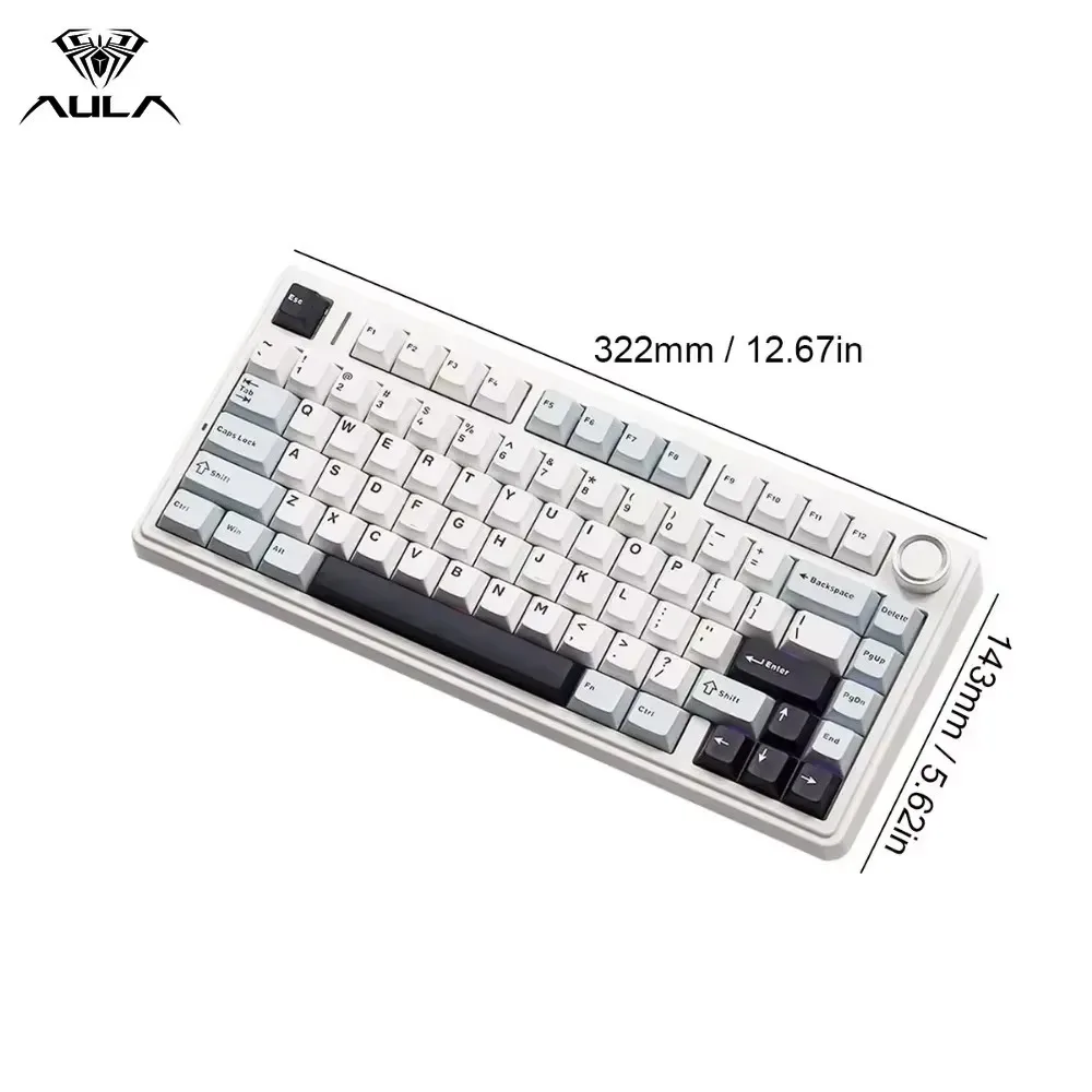 AULA F75 Keyboards Gaming Mechanical Keyboard 2.4G Wireless/Bluetooth/Wired RGB 75% Layout Gasket Structure Gaming Accessories