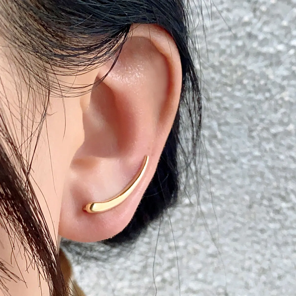 Minimalist Ear Climber Silver Gold Color Ear Cuff Arc Geometry Moon Stud Earrings Curve Ear Crawlers for Women Piercing Jewelry