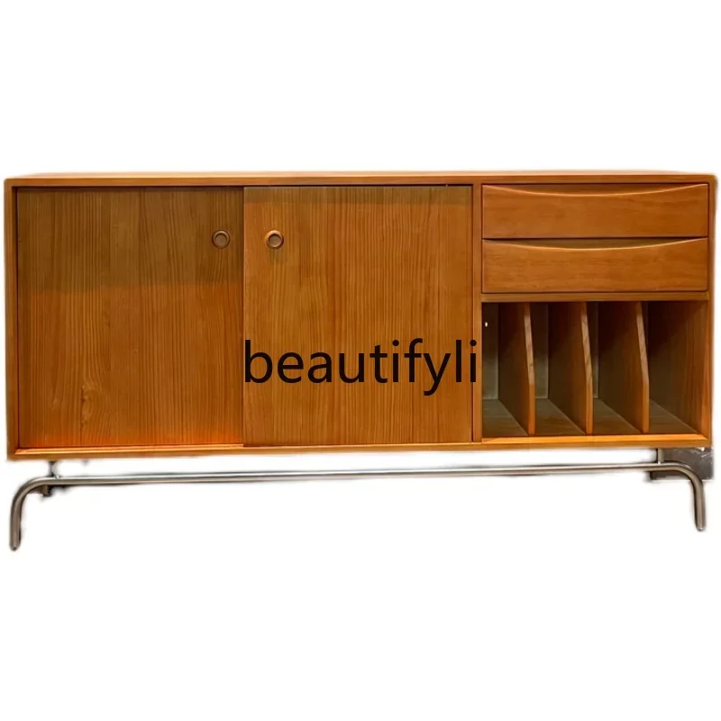 

D2520 Solid wood dining side tea coffee cabinet retro modern simple microwave oven wine cabinet