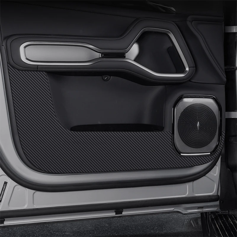 

For BYD DENZA B8 Leopard 8 2025 2026 Car Door Anti Kick Pad Carbon Fiber Leather Texture Anti Dirt Protective Sticker Accessory