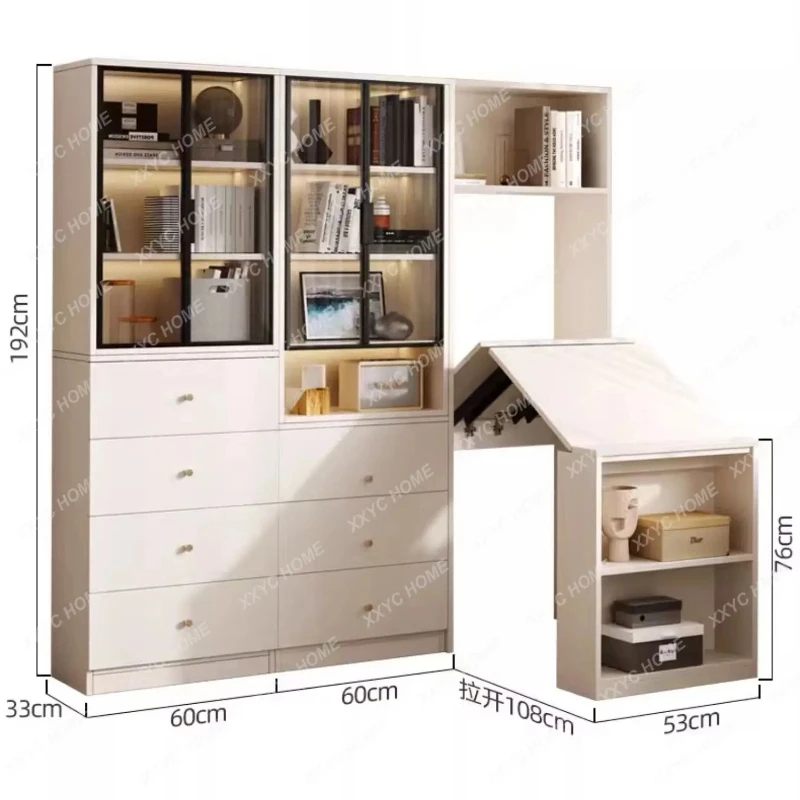 X-S  Corner folding retractable desk, integrated solid wood, home learning, small apartment, simple and modern HG