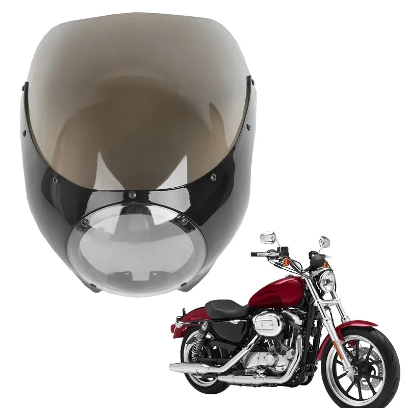 

For Harley Sportster XL 883 1200 Dyna White Motorcycle 5 3/4" Cafe Racer Headlight Fairing Windshield Windscreen Acsessories