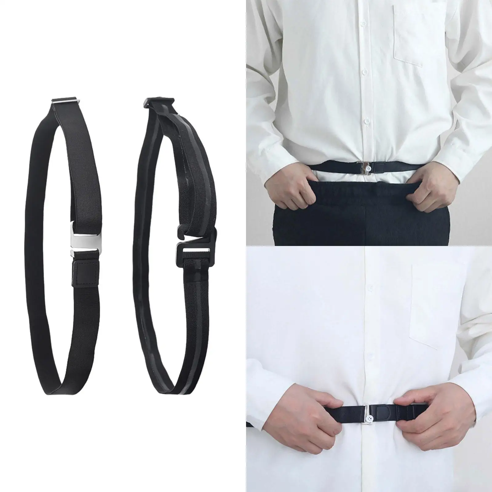 Shirt Stay Belt Fixed Waistband Non Slip Wrinkle Resistance Strap Elastic Shirt Holder Locking Belt for Uniform Women Men