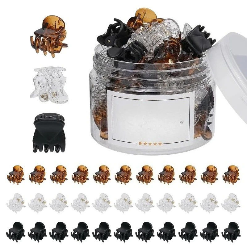 36Pcs Mini Hair Claw Clips Kids Adult Strong Hold Bangs Clips 3color