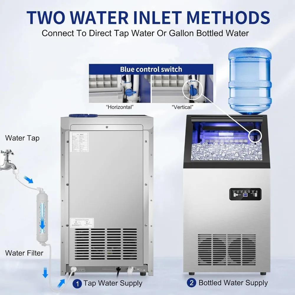 조리대 아이스 메이커, 120Lbs/24H, 35Lbs 얼음 용량, 45 개 투명 아이스 큐브, 11-20 분 준비