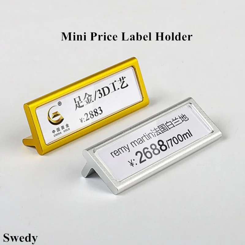 

20x60mm Mini Metal Price Label Card Holder Tags Retail Price Merchandise Sign Paper Holder Display Stand