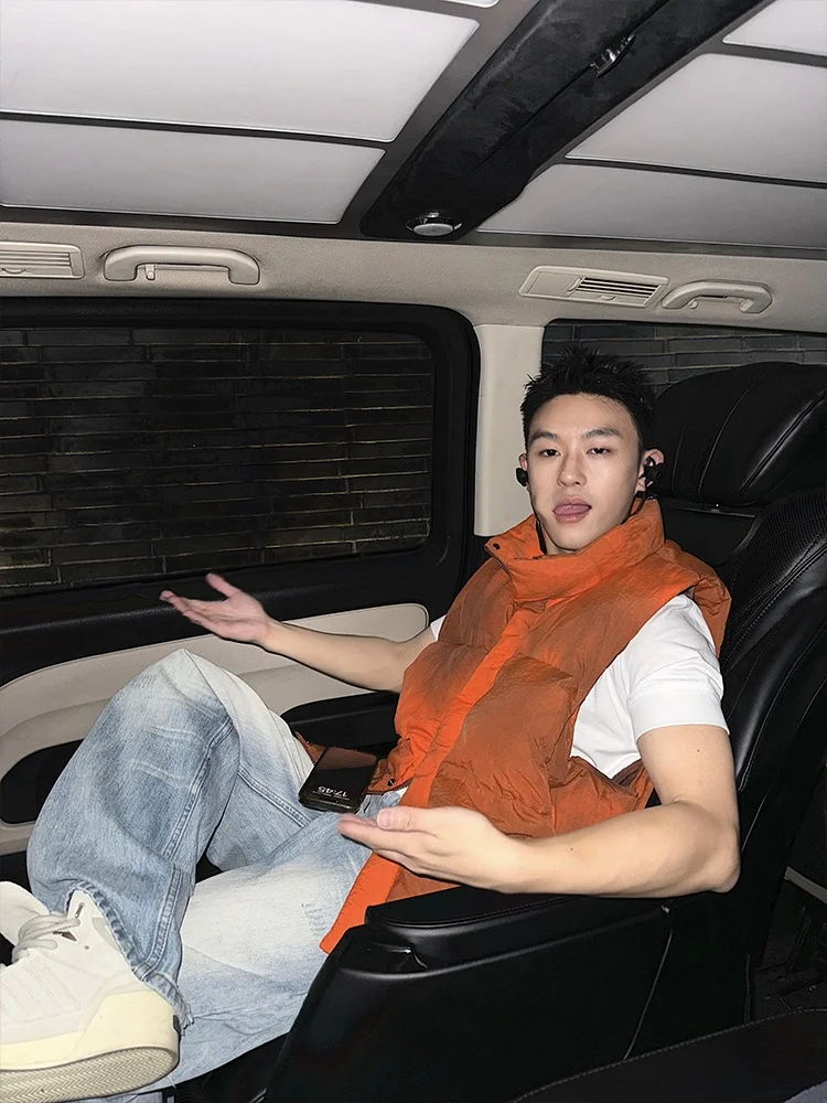 

Свободный белый пуховый жилет для подростков: молодежная, ветрозащитная, модная верхняя одежда с эффектом тай-дай для мужчин