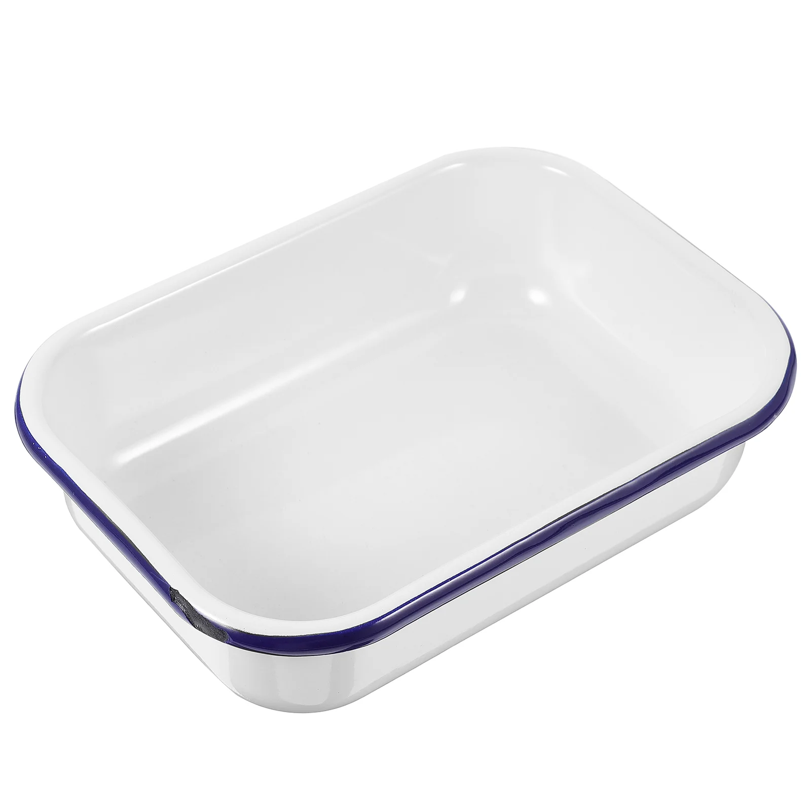 

Enamel Baking Pan Sealed Containers for Food Air Tight Outdoor Tray Restaurant Heat-resistant Storage Pancake Fruit Child