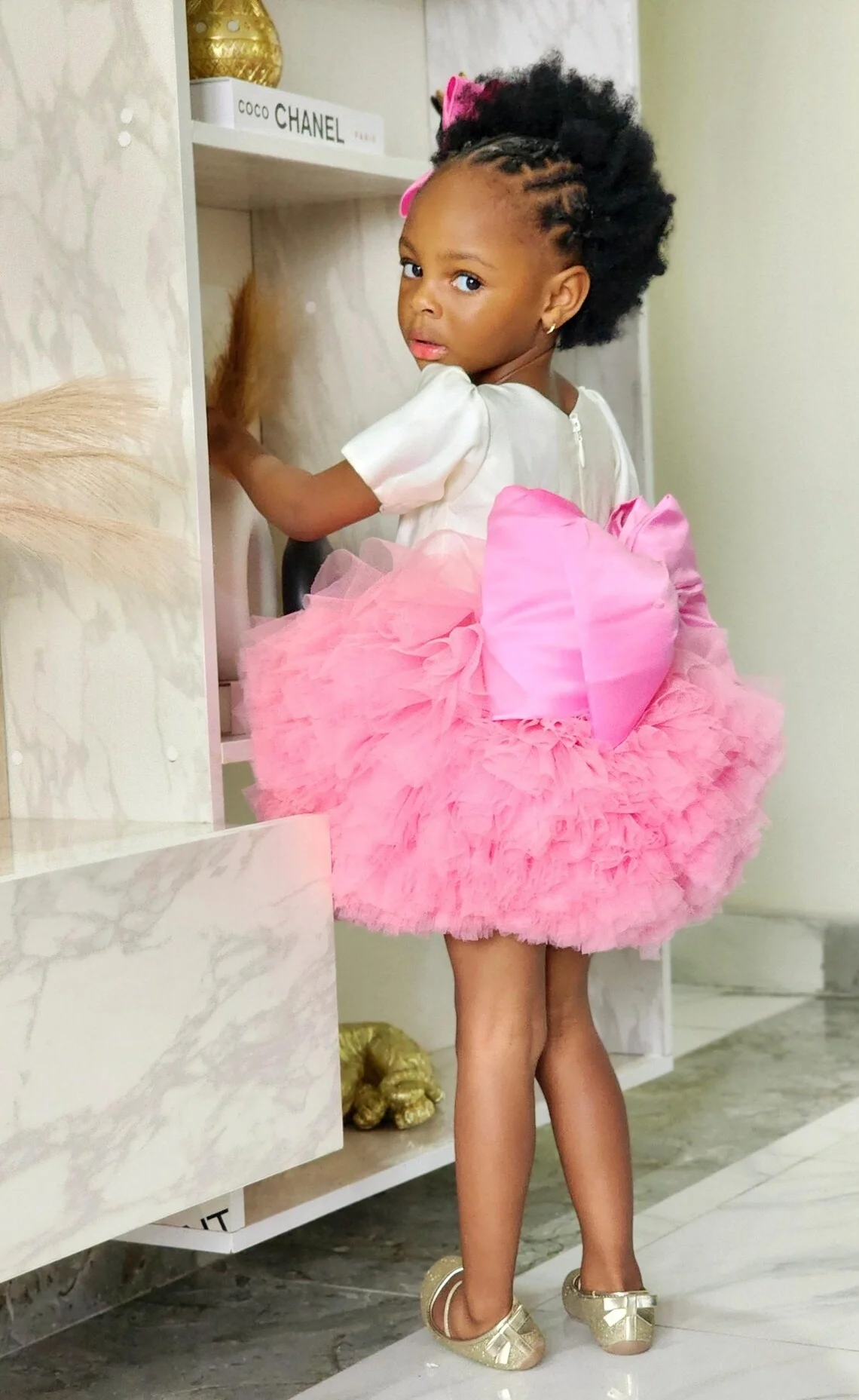 Simpatici abiti da ragazza di fiore rosa personalizzati mini lettiera per bambini che ballano abiti da tutu abito da compleanno per ragazze per matrimonio