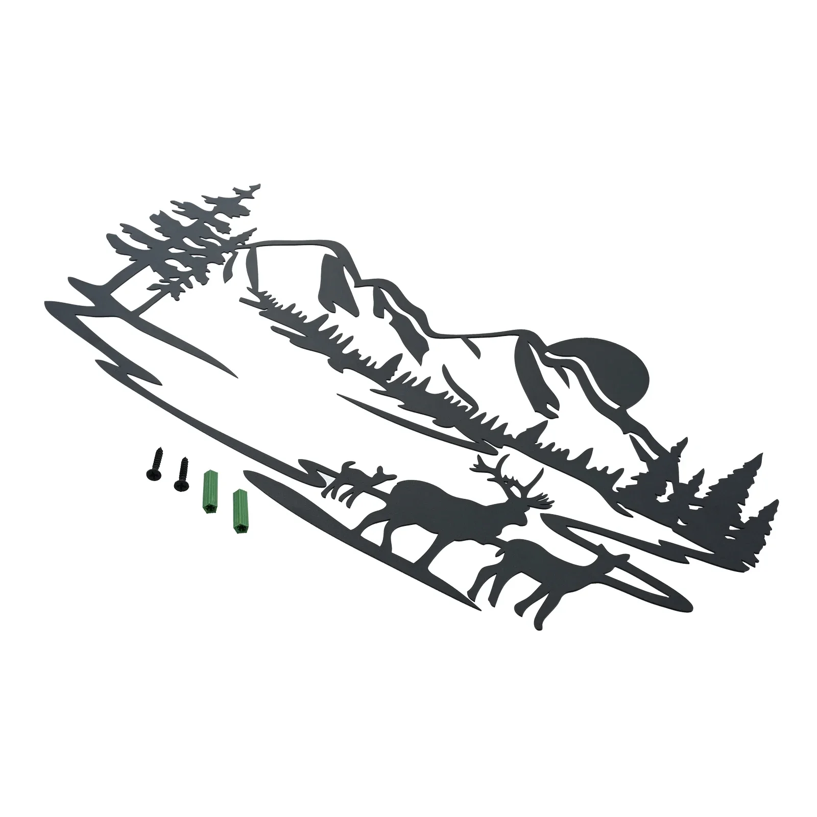 1Pc Wall Decoration 44x21cm Deer Shaped for Home Rustic Forest Deer Pictures Cabin Bathroom Wildlife Metal Wall Art With Screws