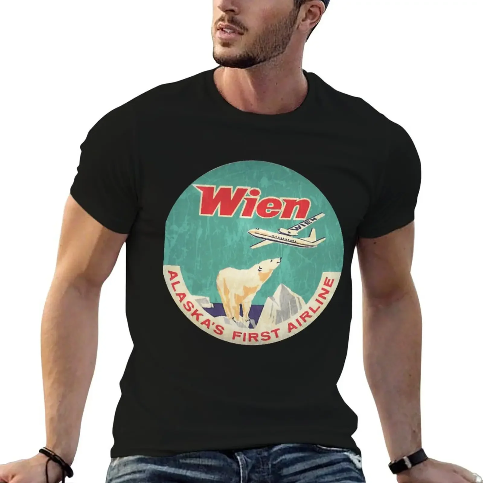 

Wien Airlines Alaska's First Airline T-Shirt anime clothes for a boy tees cotton t shirt men