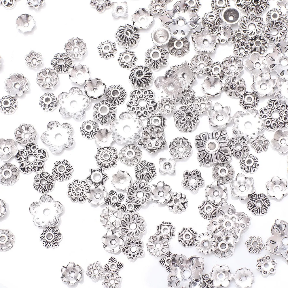 100PCS Alloy Flower Spacer Beads Daisy Metal Jewelry Spacers for Bracelet Necklace Jewelry Making