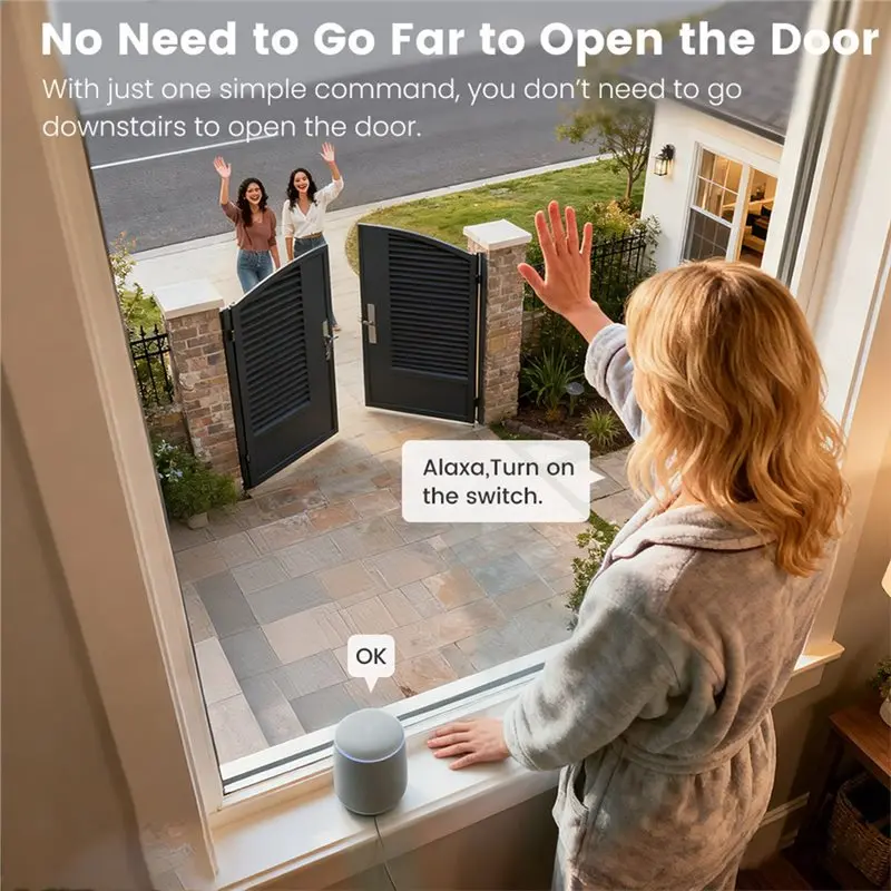 ABZZ-Smart App Controlled Wifi RF Wireless Garage Door Switch Freely Apply Graffiti Double Door Sliding Gate Warehouse Use