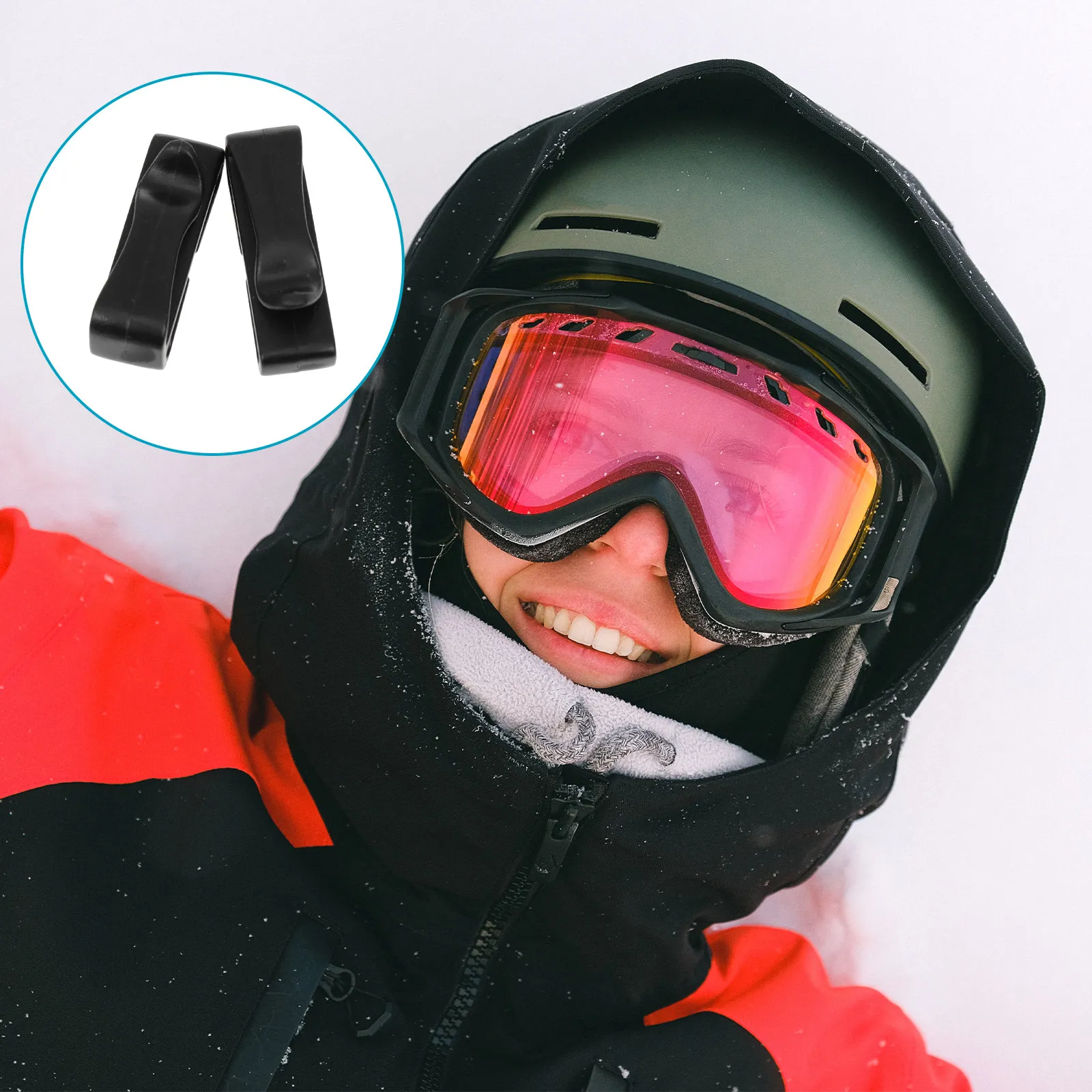 

Пара креплений для маски (1 пара) для велоспорта и лыж, легко устанавливаемые, черные, для крепления маски, аксессуары для лыжного спорта