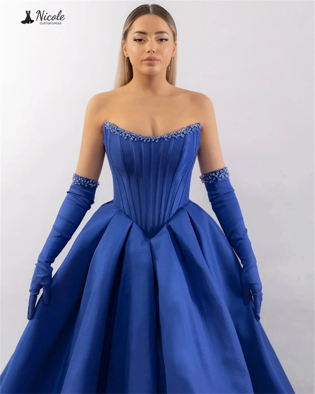 

Николь платья для выпускного вечера с открытыми плечами 2024, роскошное платье для выпускного вечера, линия 2025 года, элегантные платья на заказ, перчатки, свадебное вечернее платье, женское