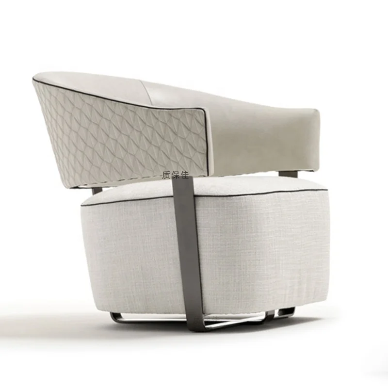 # Modern Luxury Living Room Chairs Leisure Style With Fabric Soft Base Leather Backrest Newest Design Metal Material