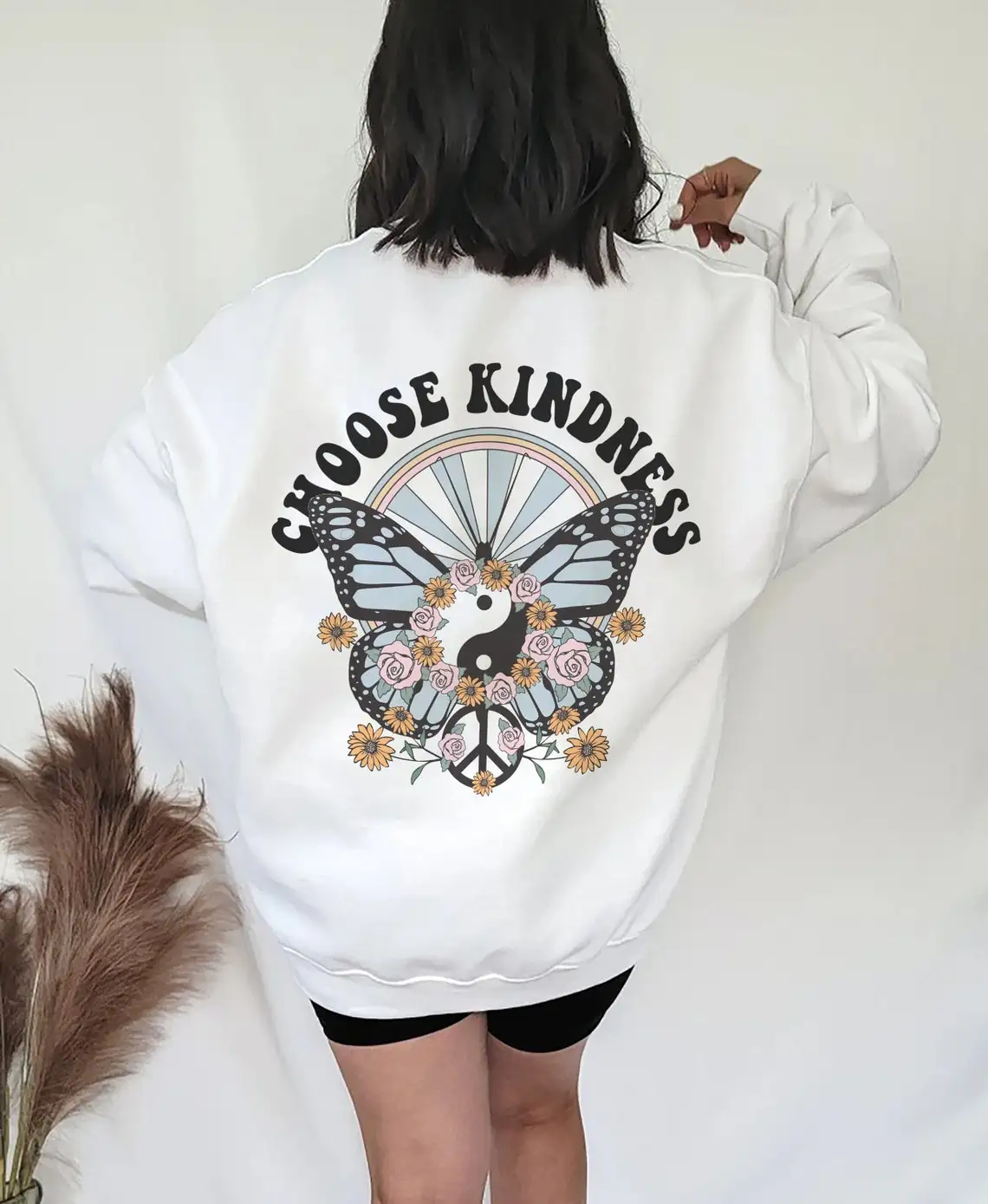 

colored choose kindness sweatshirt retro women long sleeve inspirational Positive pullovers