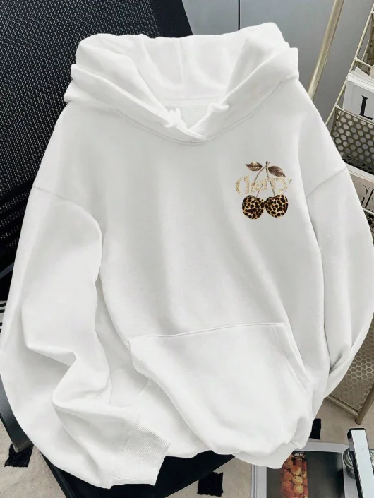 Leopard Cherry Graphic Hoodie — product information 2