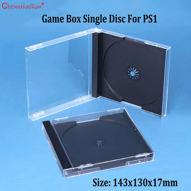 1PCS High quality Game Disc Storage Shell Cover For PS1 PlayStation 1 Transparent Plastic Single Disc Storage Bracket Box Case