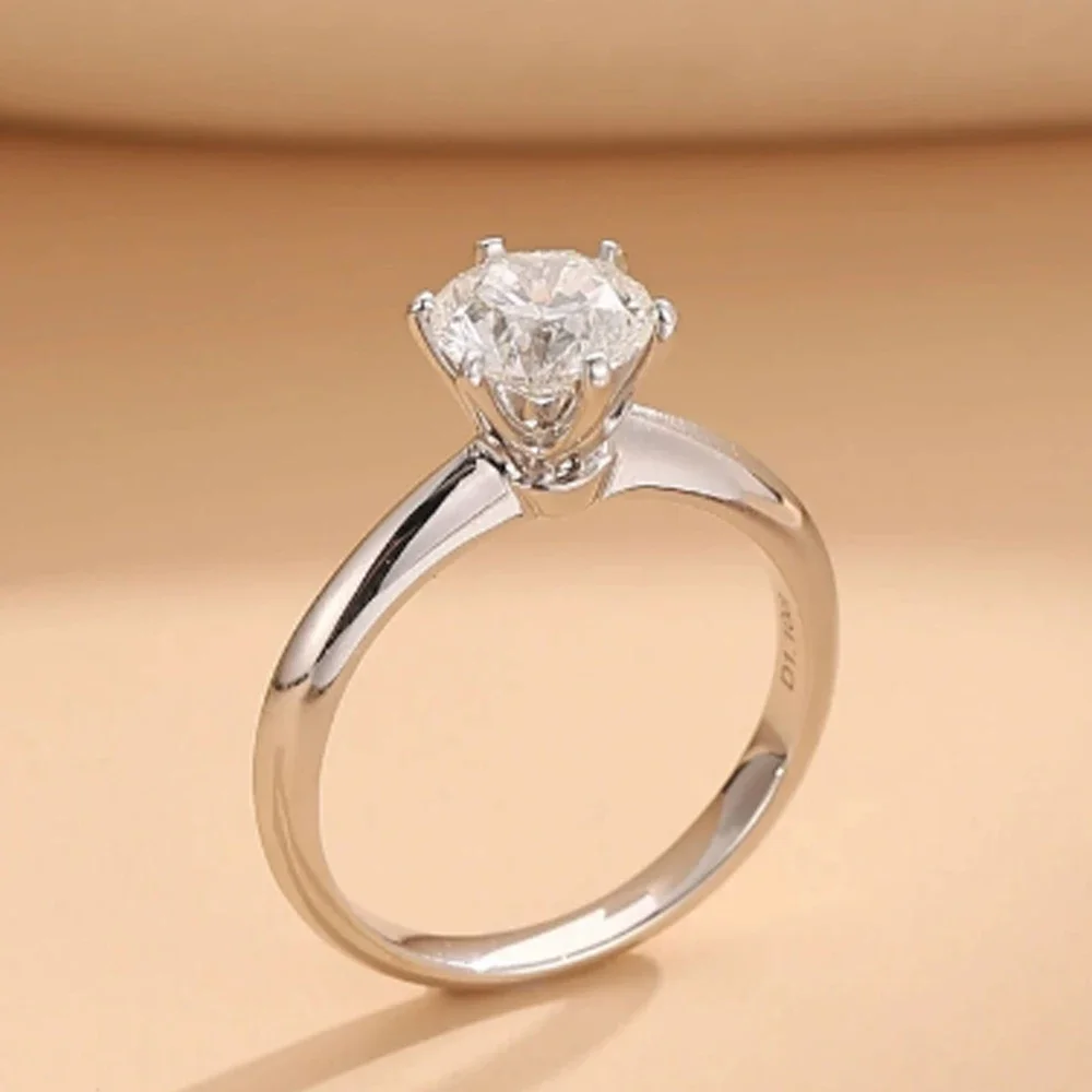 

KEXIMA new lab-grown diamond 18K gold ring Shanghai Certificate Six Claw women Diamond Ring Female
