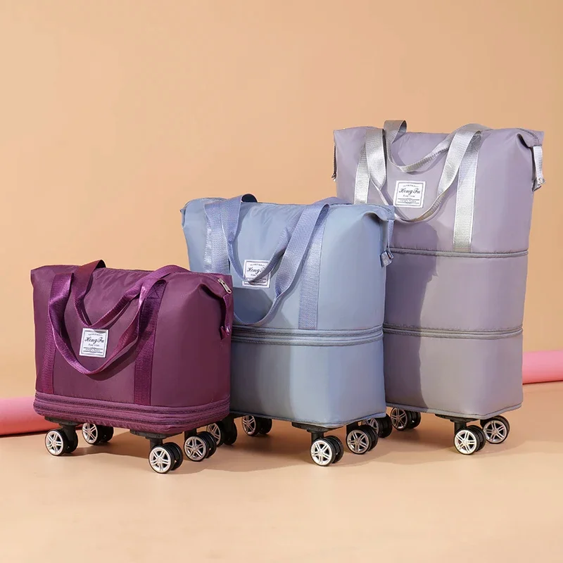 Expandable Adjustable Universal Wheel Travel Bag, Business Trip Portable Boarding Duffel Bag,Large Capacity Shopping Storage Bag