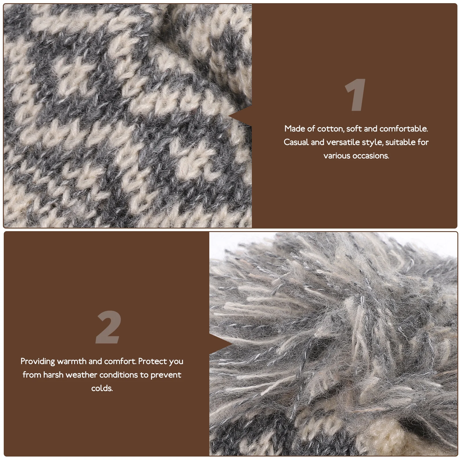 

Warm Ear Protection Hat Knit Beanie Unisex Cotton Hats Casual All-match Women Men Thermal Cap Outdoor Scarf