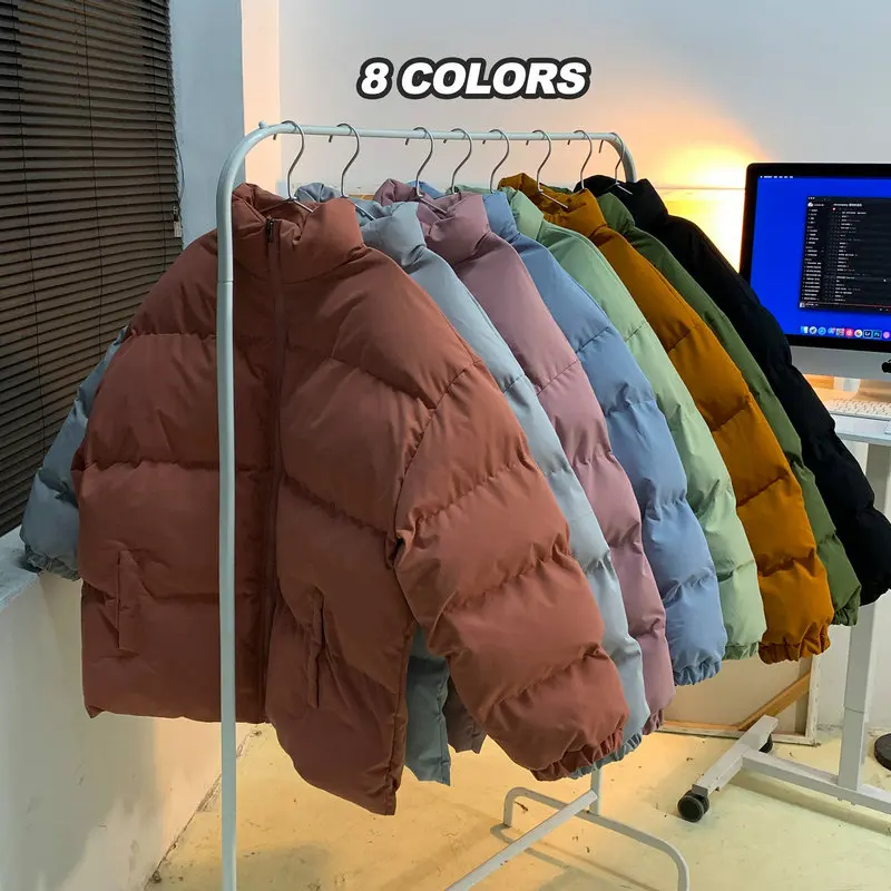 Oversized Men Harajuku Colorful Bubble Coat Winter Jacket Fashion Hip Hop Parka Black Clothes Men Woman Jackets Streetwear 5XL