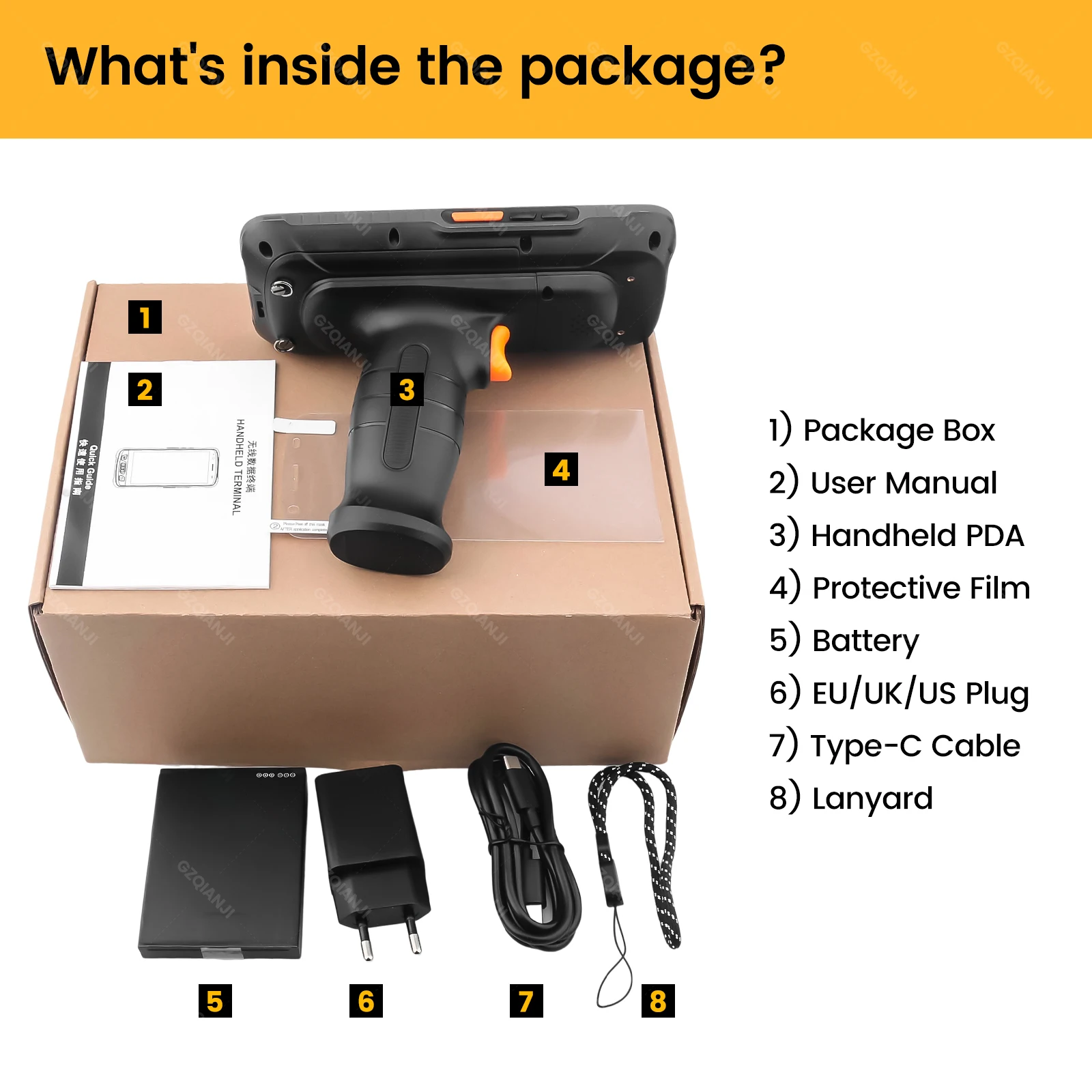 4G Rugged PDA Android 11 Handheld Terminal Portable Data Collector 1d Laser 2d Barcode Zebra 4710 Scanner WIFI 4GB+64GB Running