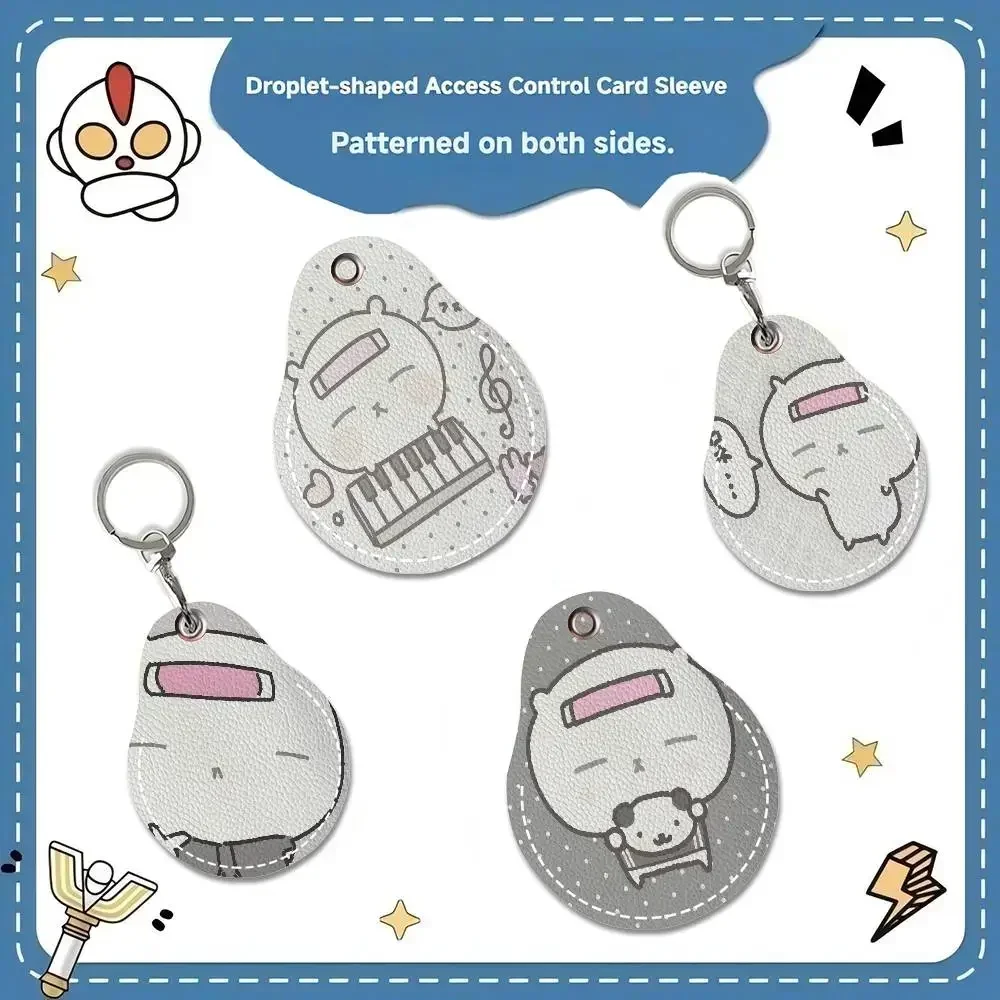 Niyuk Korea INS Adorable Teardrop Acc Control Card Protector Bus Keychain Elevator Card Holder Student PU Material