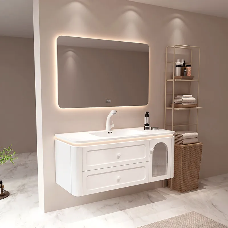 

bathroom cabinet, ceramic integrated basin, washbasin, toilet hand washbasin cabinet combination