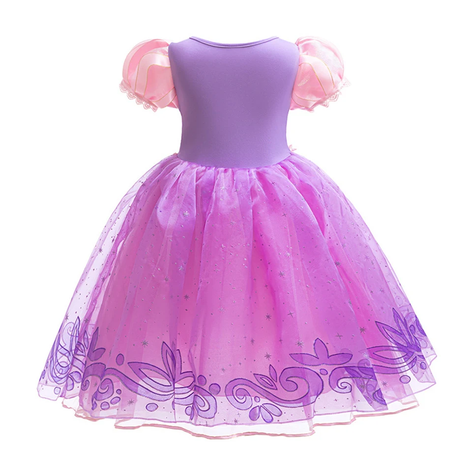 Mädchen Rapunzel Cosplay Prinzessinnen-Kostüm Kinder Tangled Rollenspiel Bühnenauftritt Kleid Kinder Geburtstag Halloween Party Kleider – Detail 4