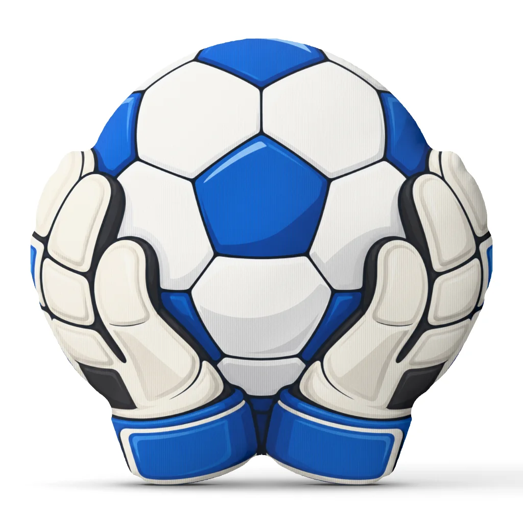 Goalkeeper Gloves Hugging Soccer Ball Shaped Pillow Soccer Player Cushion Football Throw Pillow Gift for Goalies Home Decor
