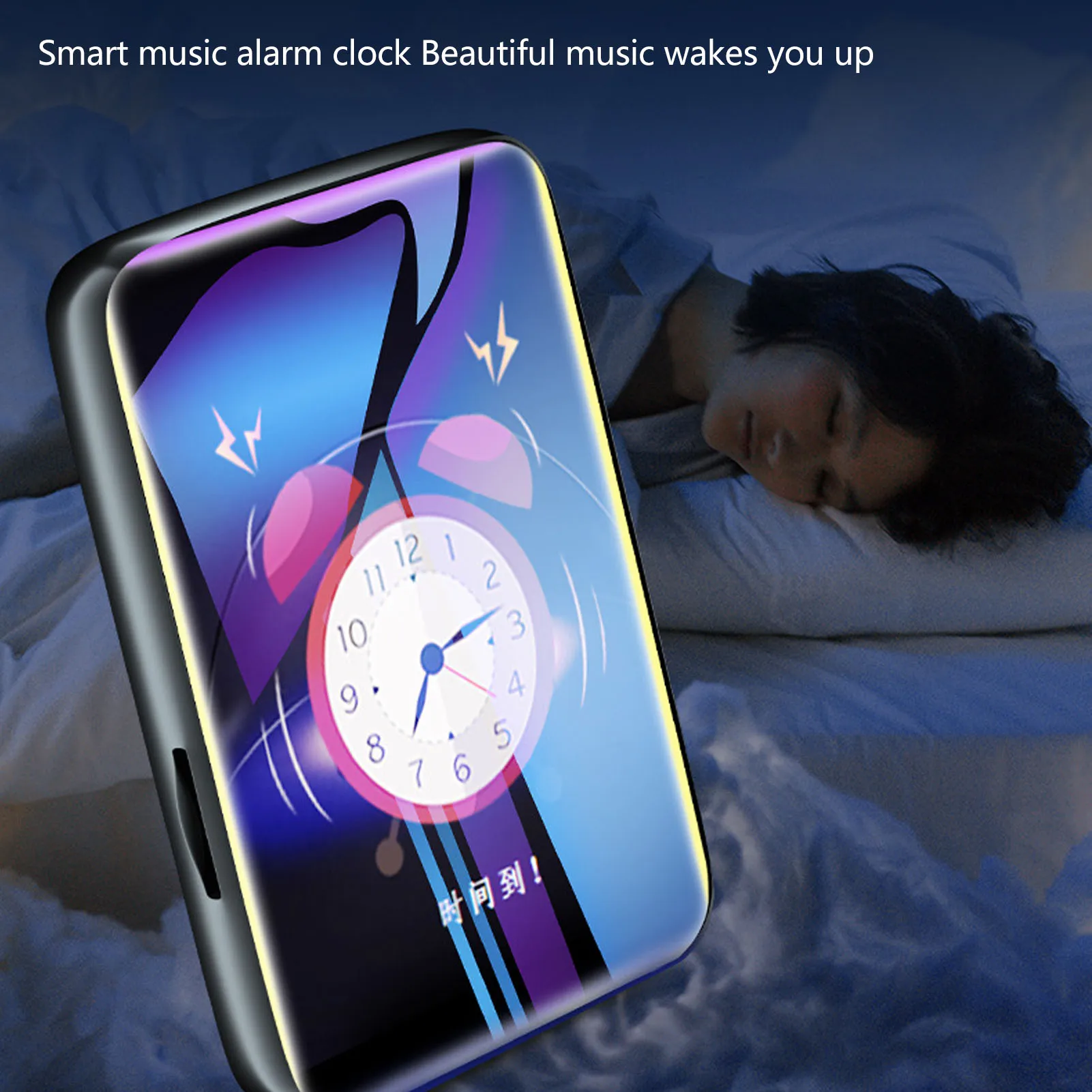 مشغل MP3 بلوتوث 5.0 كتاب كهربائي مشغل MP5 2.4 بوصة HD شاشة منبه للحد من الضوضاء لتشغيل اللياقة البدنية