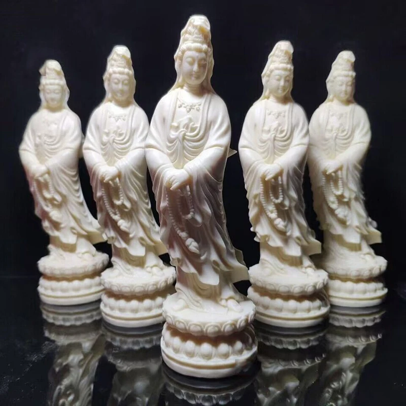 

Lotus Guanyin Buddha Decorative Figures Statue Resin Art Sculpture, Home Living Room, Room Feng Shui Statues Free Delivery