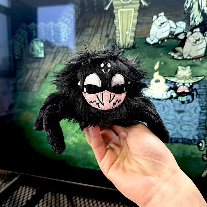 Novo não starve glommer aranha preta gaming periférico bonito pingente de pelúcia crianças decoração presentes aniversário para fãs brinquedo