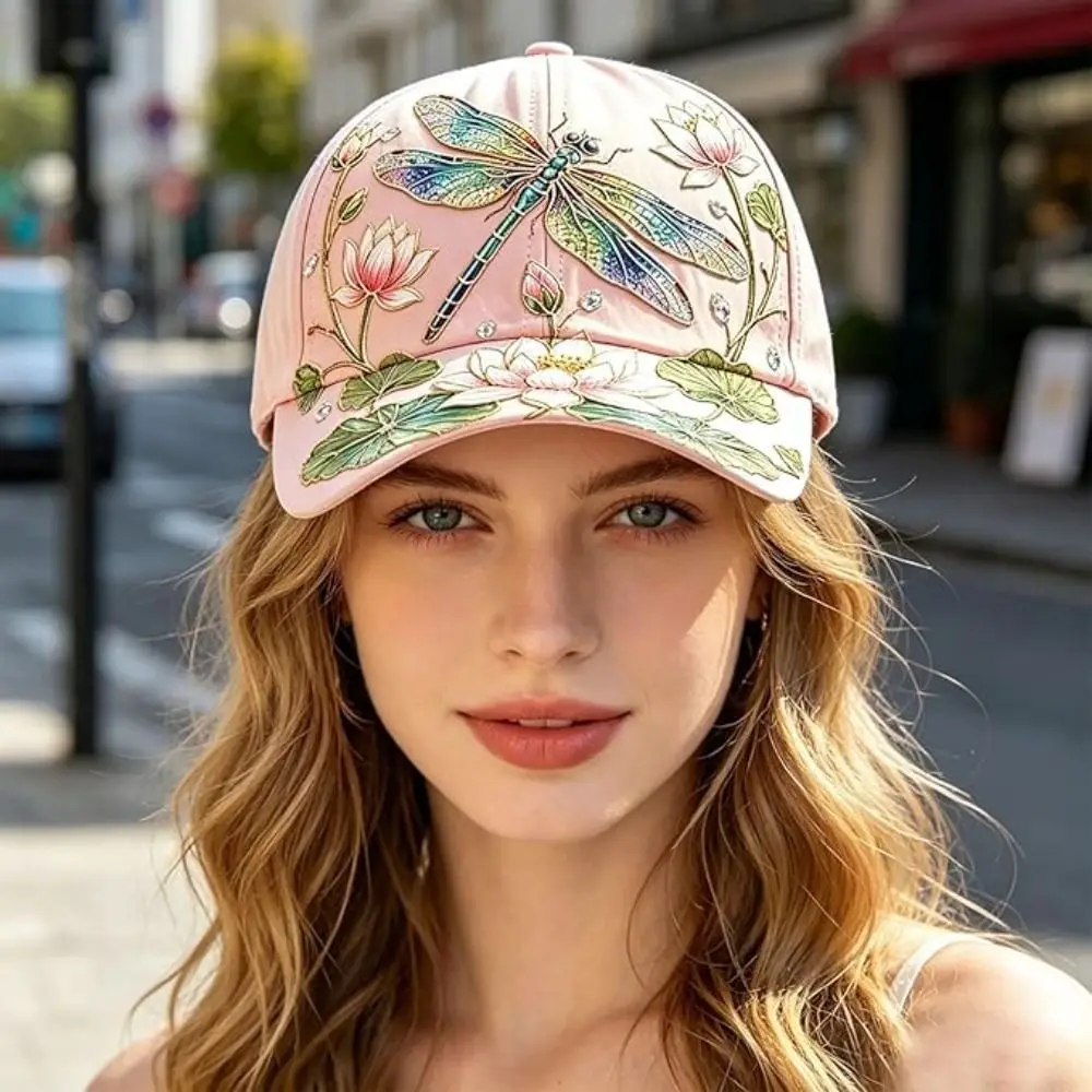 Breathable Garden Morning Cap Adjustable Animal Pattern Sports Sun Hat Soft Cotton Hummingbird Flowers Baseball Cap Outdoor Wear