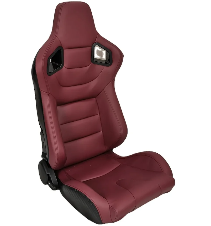 

Wine Red PVC Adjustable With Single Double Slider Universal Racing Seat For Car Use Car Seat