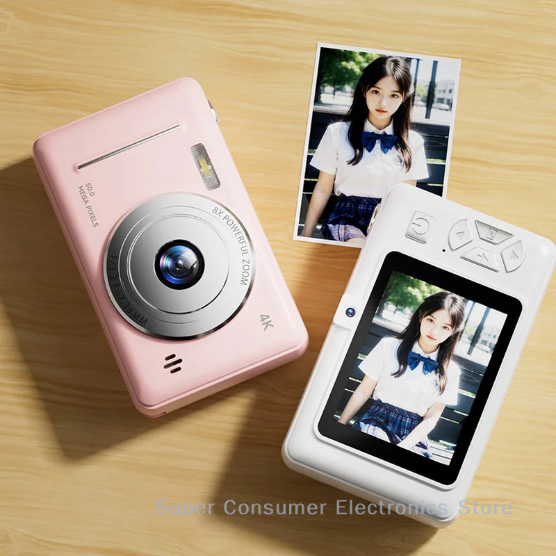 

1 Set Dual Camera Flash 50 Million Pixels Auto Focus Intelligent Anti-shake Entry-level Camera 4K Retro CCD Digital Camera