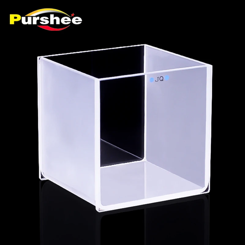 

Square quartz container(two polished windows)