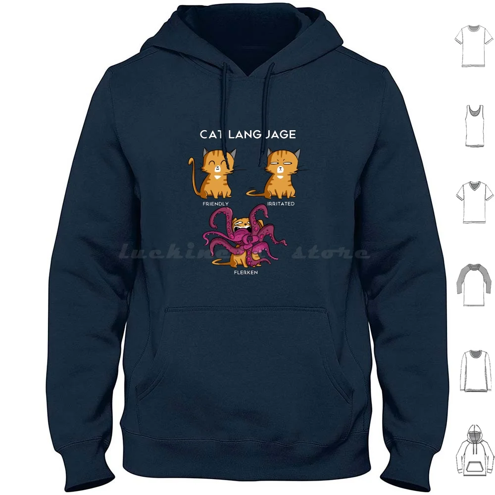 Cat Language-Flerken Hoodie Cotton Long Sleeve Captain Goose Flerken Cat Kitty Cats Funny Cute Nerd Comic Book Popular 2019
