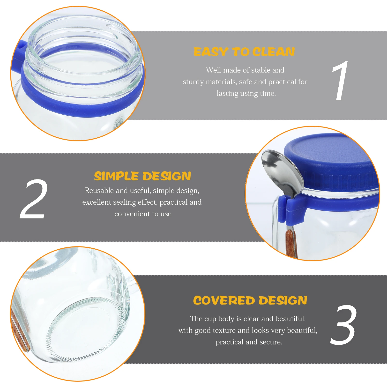 

Portable Glass Yogurt Cup 480ml Household Breakfast Cereal Overnight Oat Anti leak Porridge Food Container Storage Vessel