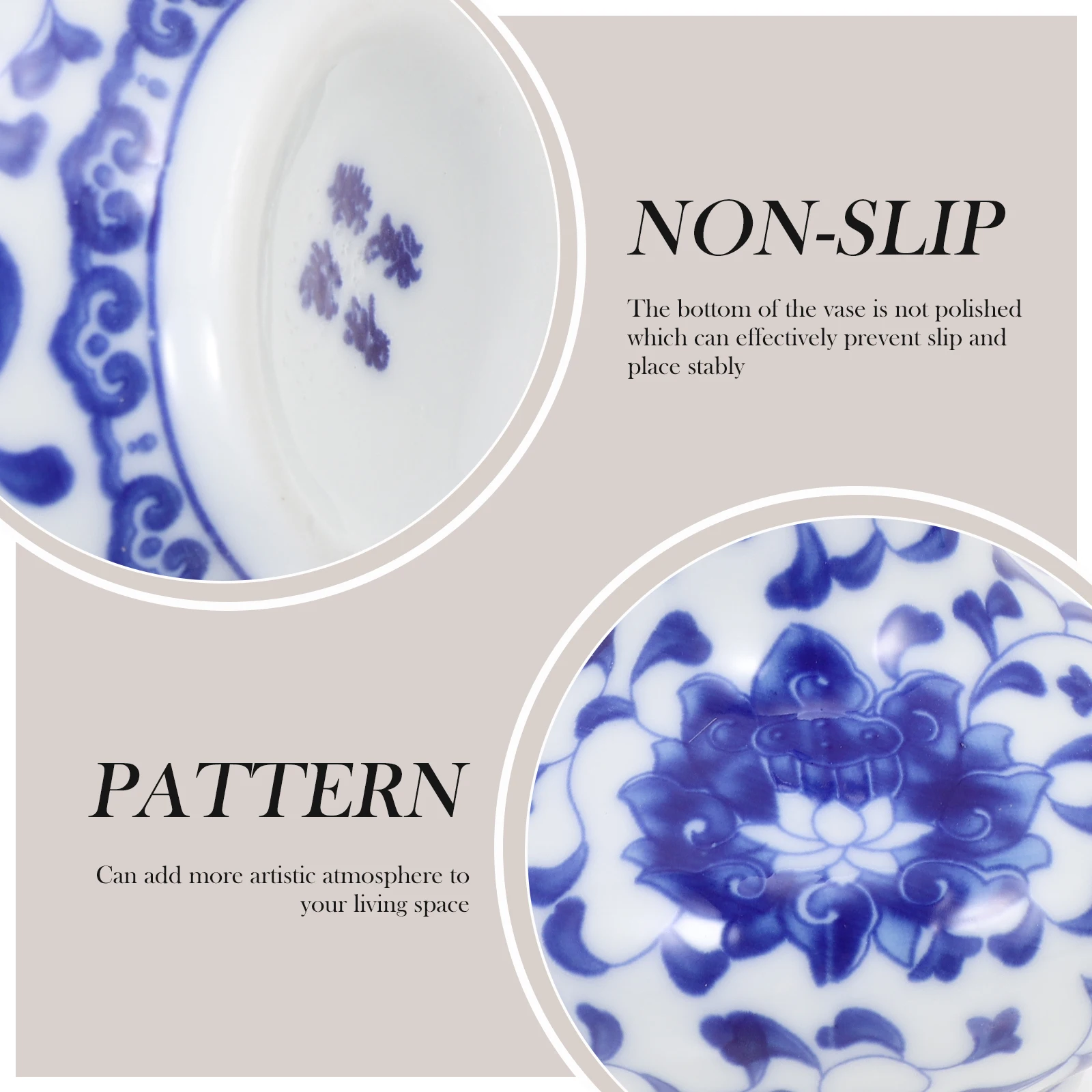 

Blue and White Ceramic Vase Porcelain Flower Vases Home Decor Chinoiserie Centerpiece