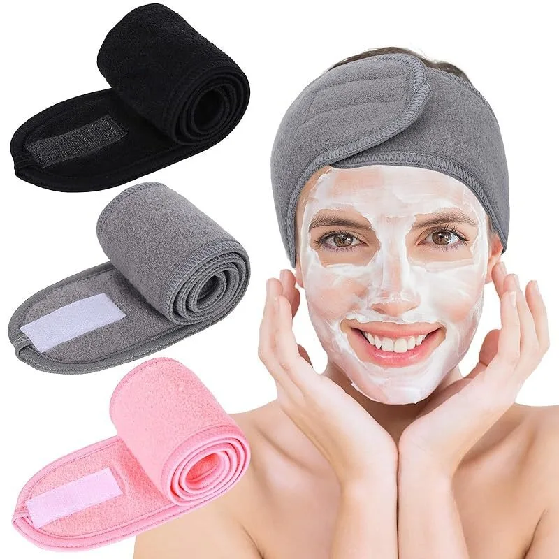 Women's Adjustable Wide Headband - Great Cosmetic Accessory for Yoga, Sports, Spa, Bath, Shower, Makeup and Face Wash